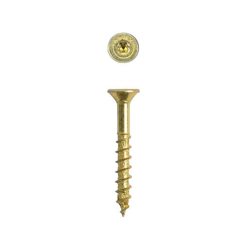 Wood Screw #10 x 1-1/2  in. Flat Head Torx Yellow Zinc-plated (135-Pack)