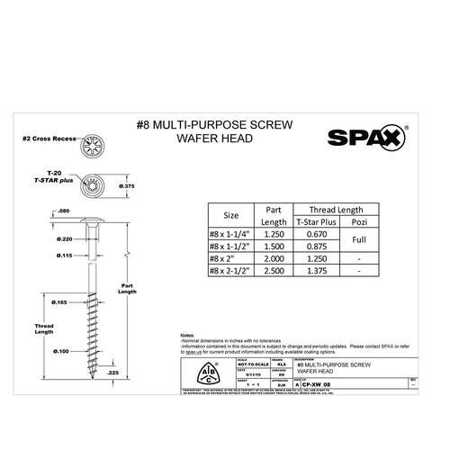 Exterior Screw #8 x 1-1/4 in. T-STAR plus Wafer Head High Corrosion Resistant HCR-X (1 lb.- Box)