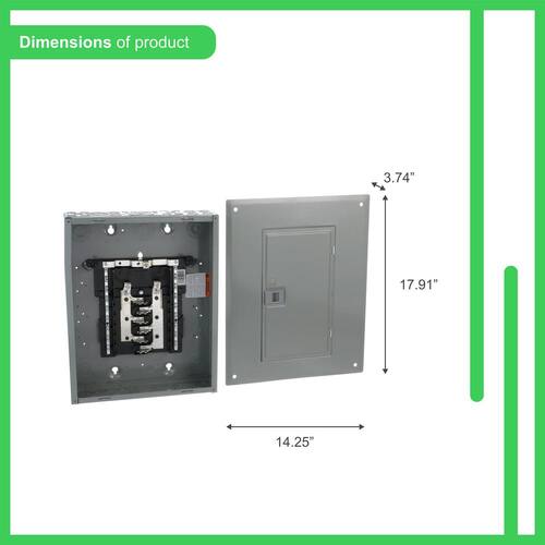 Load Center 125 Amp 12-Space 24-Circuit Homeline Indoor Main Lug Plug-On Neutral w/ Cover, Ground Bar(HOM1224L125PGCVP)