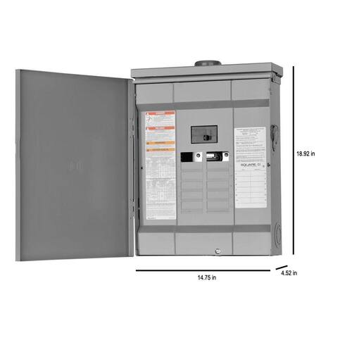 Circuit Breaker 125 Amp 12-Space 24-Circuit Homeline Outdoor Main Plug-On Neutral Load Center - Value Pack