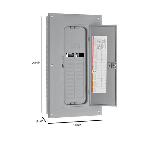 Load Center 125 Amp 20-Space 40-Circuit Homeline Indoor Main Lug Plug-On Neutral with Cover, Ground Bar