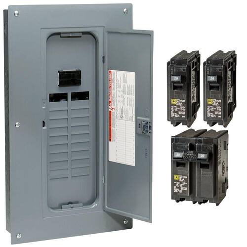 Circuit Breaker 100 Amp 20-Space 40-Circuit Homeline Indoor Main Plug-On Neutral Load Center with Cover(HOM2040M100PCVP)