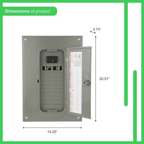 Circuit Breaker 100 Amp 20-Space 40-Circuit Homeline Indoor Main Plug-On Neutral Load Center with Cover(HOM2040M100PCVP)