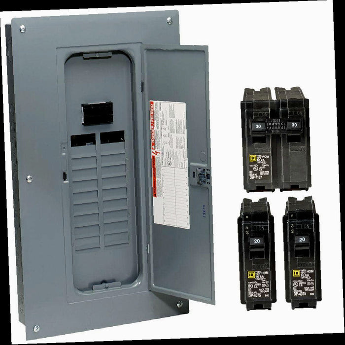 Circuit Breaker 100 Amp 20-Space 40-Circuit Homeline Indoor Main Plug-On Neutral Load Center with Cover(HOM2040M100PCVP)