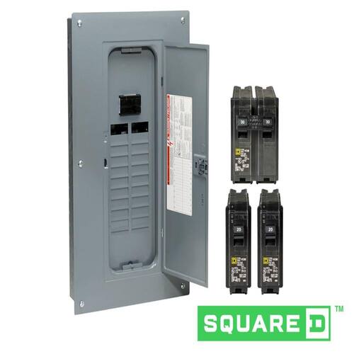 Circuit Breaker 100 Amp 20-Space 40-Circuit Homeline Indoor Main Plug-On Neutral Load Center with Cover(HOM2040M100PCVP)