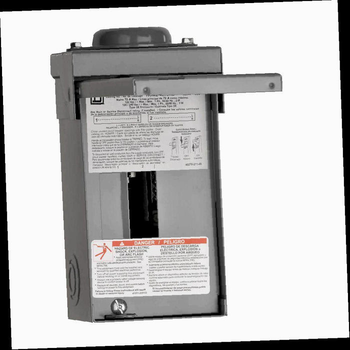 Load Center 70 Amp 2-Space 4-Circuit Homeline Outdoor Main Lug Center(HOM24L70RBCP)