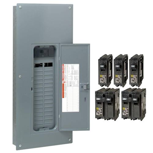 Circuit Breaker 200 Amp 30-Space 60-Circuit Homeline Indoor Main Plug-On Neutral Load Center with Cover(HOM3060M200PCVP)