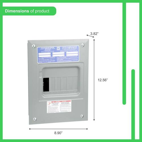 Load Center 100 Amp 6-Space 12-Circuit Homeline Indoor Flush Mount Main Lug with Cover No Door(HOM612L100FCP)