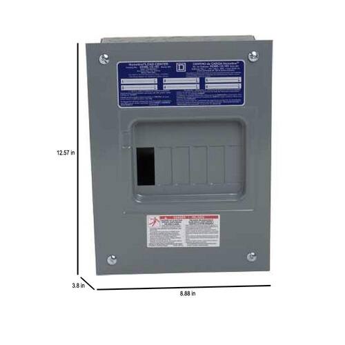 Load Center 100 Amp 6-Space 12-Circuit Homeline Indoor Flush Mount Main Lug with Cover No Door(HOM612L100FCP)