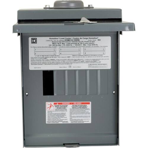 Load Center 100 Amp 6-Space 12-Circuit Homeline Outdoor Main Lug Center(HOM612L100RBCP)