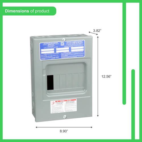 Load Center 100 Amp 6-Space 12-Circuit Homeline Indoor Surface Mount Main Lug with Cover