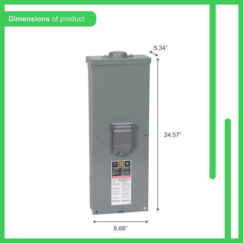 Circuit Breaker 200 Amp 2-Pole Circuit QO Outdoor Enclosure with QOM2200VH