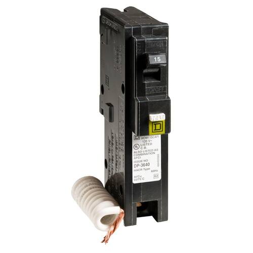 Circuit Breaker 15 Amp Single-Pole Circuit Homeline Combination Arc Fault Breaker(HOM115CAFIC)