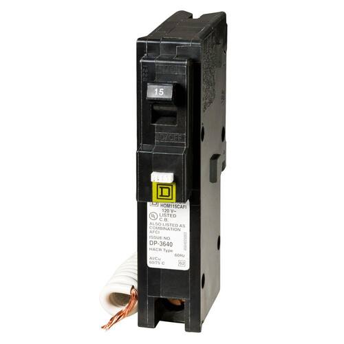 Circuit Breaker 15 Amp Single-Pole Circuit Homeline Combination Arc Fault Breaker(HOM115CAFIC)