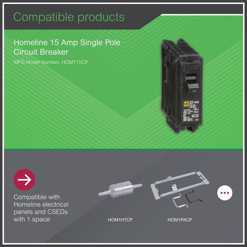 Circuit Breaker 15 Amp Single-Pole Circuit Homeline Breaker(HOM115CP)