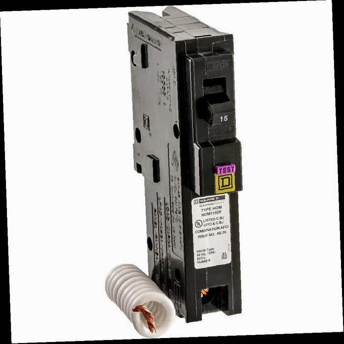 Circuit Breaker 15 Amp Single-Pole Circuit Homeline Dual Function (CAFCI and GFCI)
