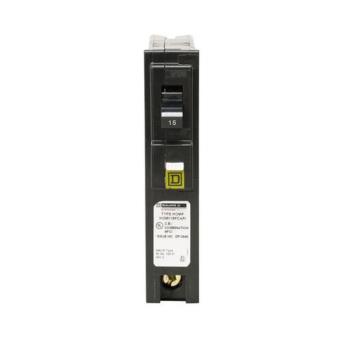 Circuit Breaker 15 Amp Single-Pole Circuit Homeline Plug-On Neutral Combination Arc Fault Boxed