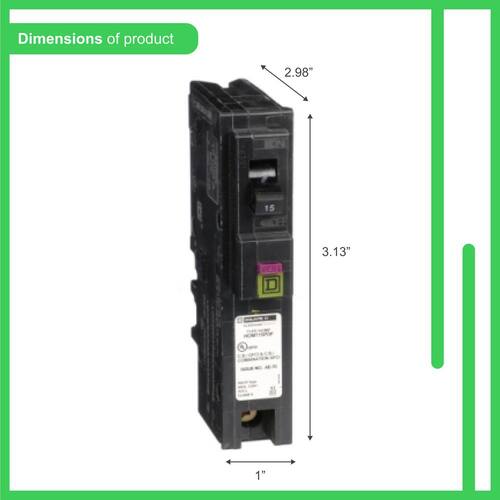 Circuit Breaker 15 Amp Single-Pole Circuit Homeline Plug-On Neutral Dual Function (CAFCI and GFCI)