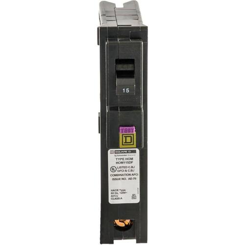 Circuit Breaker 15 Amp Single-Pole Circuit Homeline Plug-On Neutral Dual Function (CAFCI and GFCI)