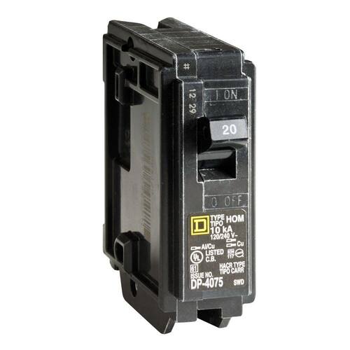 Circuit Breaker 20 Amp Single-Pole Circuit Homeline Breaker(HOM120CP)