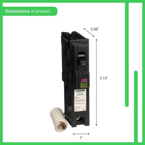 Circuit Breaker 20 Amp Single-Pole Circuit Homeline Dual Function (CAFCI and GFCI)