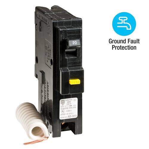 Circuit Breaker 20 Amp Single-Pole Circuit Homeline GFCI