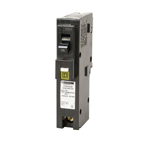 Circuit Breaker 20 Amp Single-Pole Circuit Homeline Plug-On Neutral Combination Arc Fault Breaker(HOM120PCAFIC)