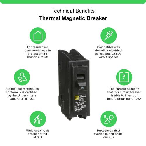 Circuit Breaker 30 Amp Single-Pole Circuit Homeline Breaker(HOM130CP)