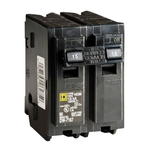 Circuit Breaker 15 Amp 2-Pole Circuit Homeline Breaker(HOM215CP)