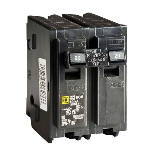 Circuit Breaker 20 Amp 2-Pole Circuit Homeline Breaker(HOM220CP)