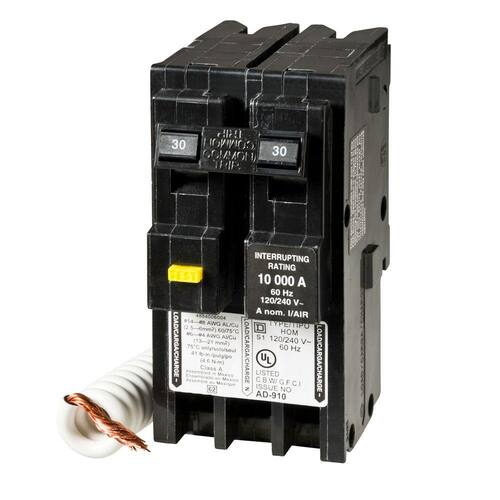 Circuit Breaker 30 Amp 2-Pole Circuit Homeline GFCI - Box Packaging