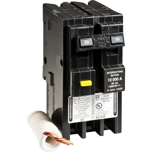 Circuit Breaker 30 Amp 2-Pole Circuit Homeline GFCI - Box Packaging