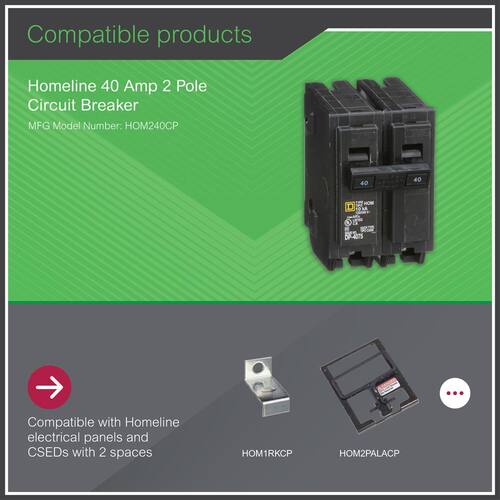 Circuit Breaker 40 Amp 2-Pole Circuit Homeline Breaker(HOM240CP)