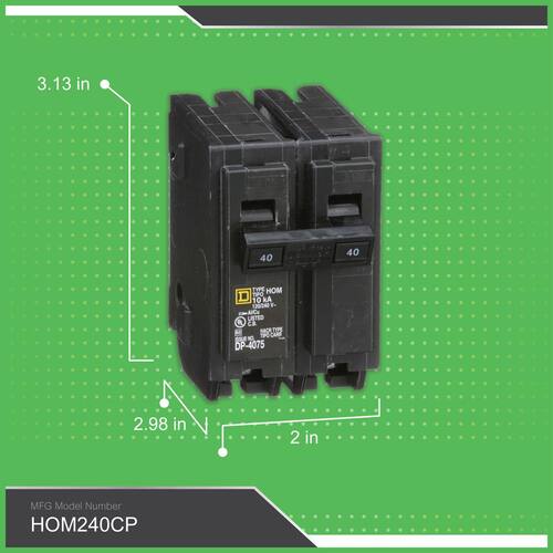 Circuit Breaker 40 Amp 2-Pole Circuit Homeline Breaker(HOM240CP)