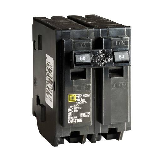 Circuit Breaker 50 Amp 2-Pole Circuit Homeline Breaker(HOM250CP)