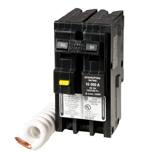 Circuit Breaker 50 Amp 2-Pole Circuit Homeline GFCI