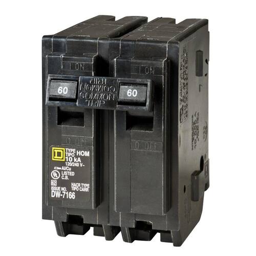 Circuit Breaker 60 Amp 2-Pole Circuit Homeline Breaker(HOM260CP)