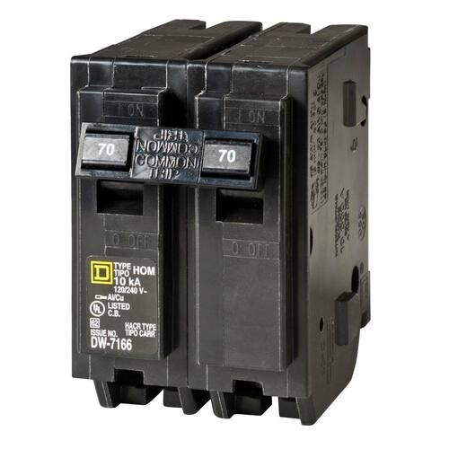 Circuit Breaker 70 Amp 2-Pole Circuit Homeline