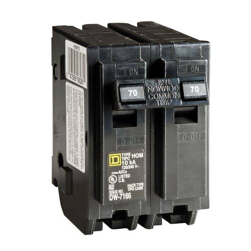 Circuit Breaker 70 Amp 2-Pole Circuit Homeline