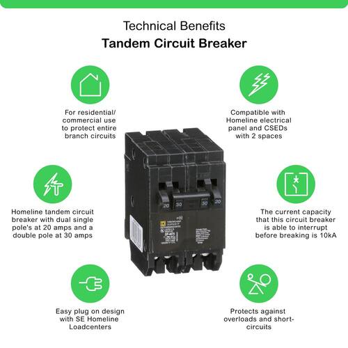 Circuit Breaker Amp Single-Pole Amp 2-Pole Circuit Homeline 2-20 1-30 Quad Tandem