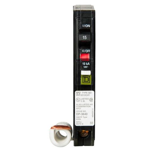 Circuit Breaker 15 Amp Single-Pole Circuit QO Combination Arc Fault Breaker(QO115CAFIC)