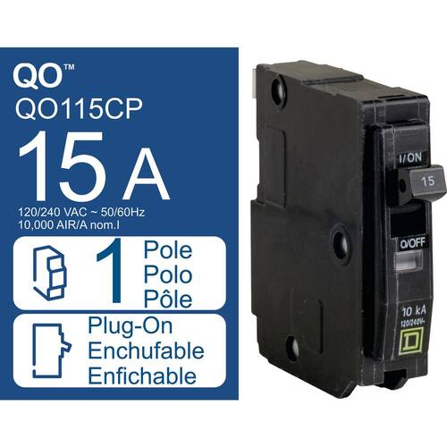 Circuit Breaker 15 Amp Single-Pole Circuit QO Breaker(QO115CP)