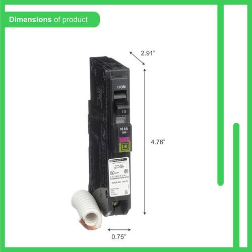 Circuit Breaker 15 Amp Single-Pole Circuit QO Dual Function (CAFCI and GFCI)