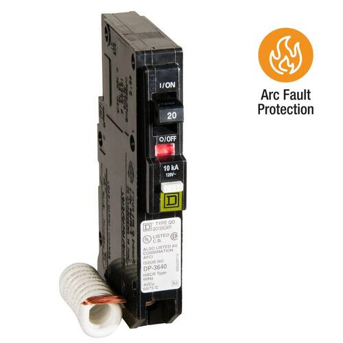 Circuit Breaker 20 Amp Single-Pole Circuit QO Combination Arc Fault Breaker(QO120CAFIC)