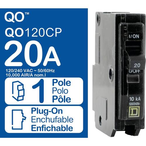 Circuit Breaker 20 Amp Single-Pole Circuit QO Breaker(QO120CP)