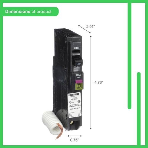 Circuit Breaker 20 Amp Single-Pole Circuit QO Dual Function (CAFCI and GFCI)