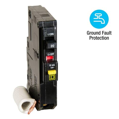 Circuit Breaker 20 Amp Single-Pole Circuit QO Qwik-Gard GFCI