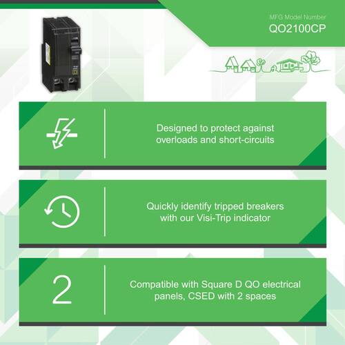 Circuit Breaker 100 Amp 2-Pole Circuit QO