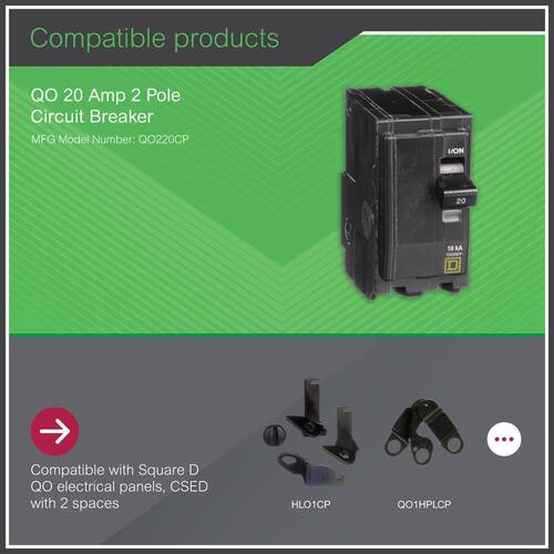 Circuit Breaker 20 Amp 2-Pole Circuit QO Breaker(QO220CP)