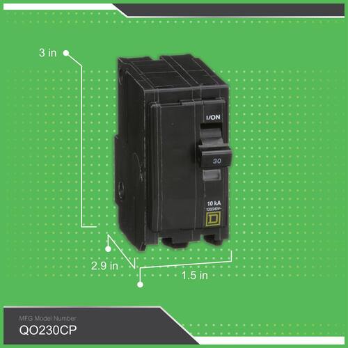 Circuit Breaker 30 Amp 2-Pole Circuit QO Breaker(QO230CP)